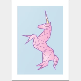 Origami Unicorn paper design Posters and Art